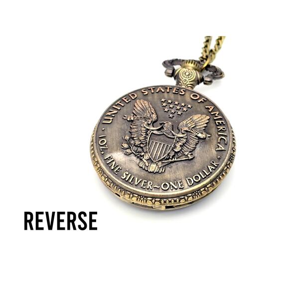 Walking Liberty Pocket Watch - Vintage Coin, Silver Dollar. Rare Collectible - Picture 6 of 11